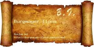 Burgmayer Ilona névjegykártya